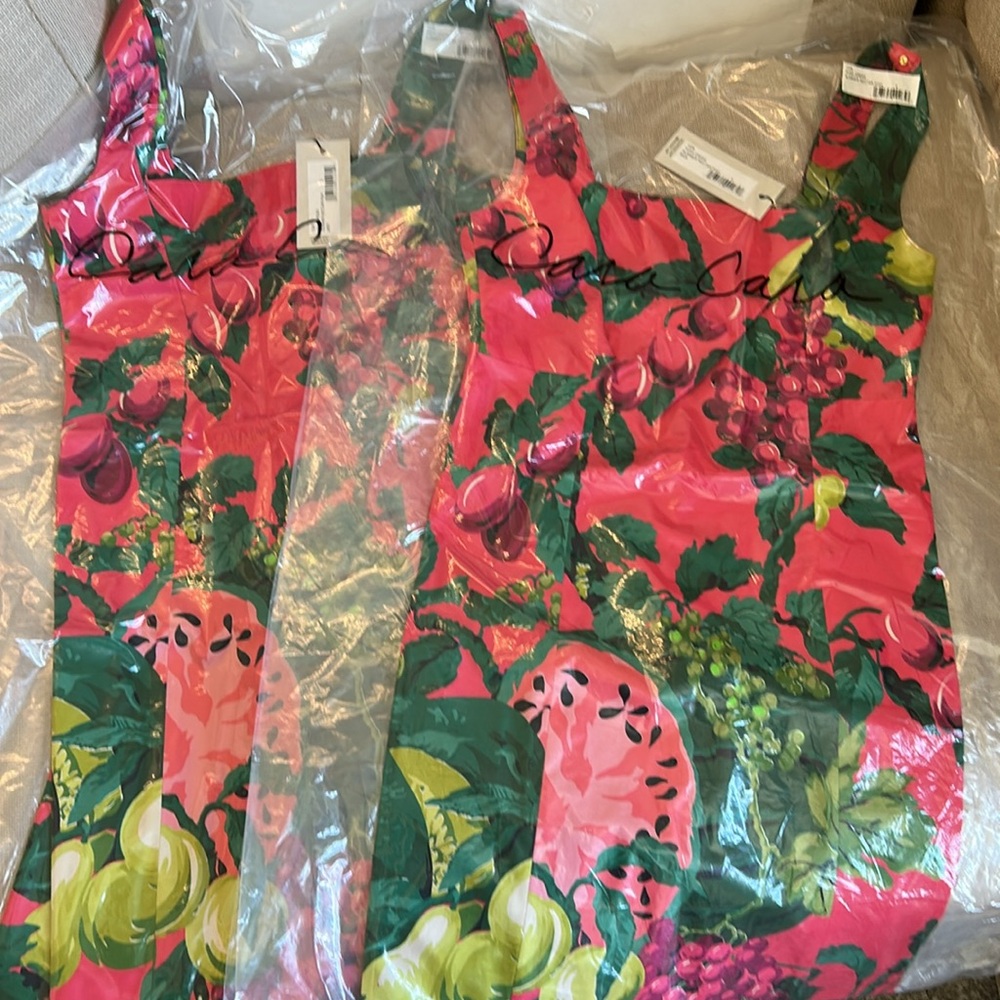 NEW Cara Cara Anna Mini Dress - Summer Nectar Pink Green Cotto Hot Summer Sz2/4 - Picture 5 of 10